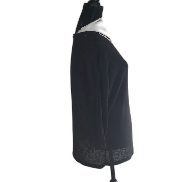 Dorothy Perkins Black Pullover Sweater with Rhinestone Collar - Picture 3 of 6